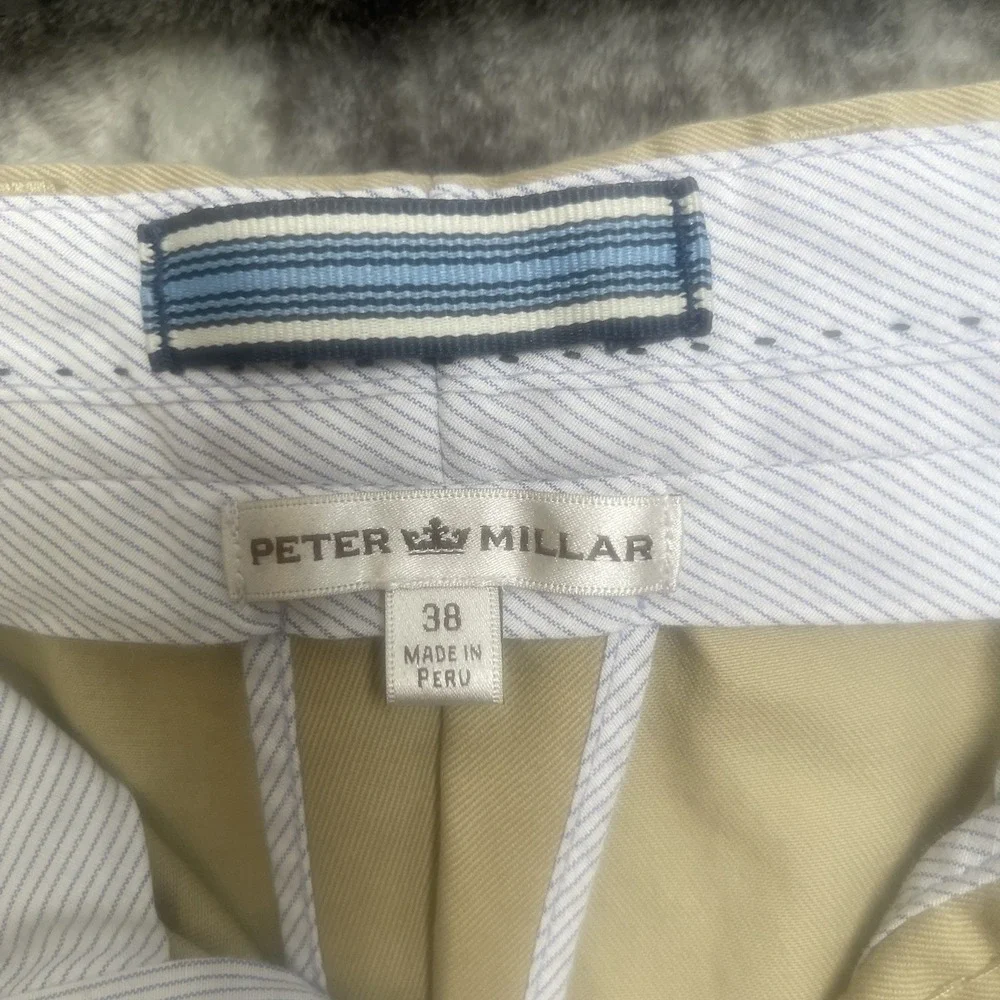 Peter Millar Crown Comfort Shorts, Khaki, Size‎ 38. Inseam 9